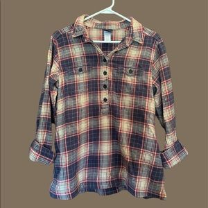 Womens Patagonia Flannel 1/4 Button - Organic Cotton - Size 8